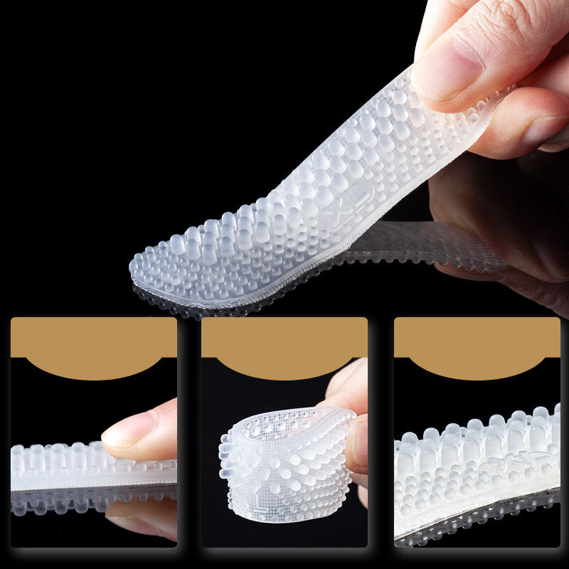 Pegatinas de silicona para el talón para mujer, almohadillas antideslizantes para el cuidado del talón, 4 piezas, mejoradas