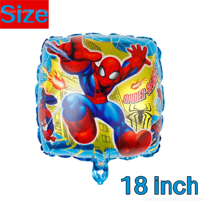 6Pcs 18 pollici Spiderman palloncini decorazioni per feste palloncini Foil forniture per feste di compleanno a tema supereroe Baby Shower per ragazzi
