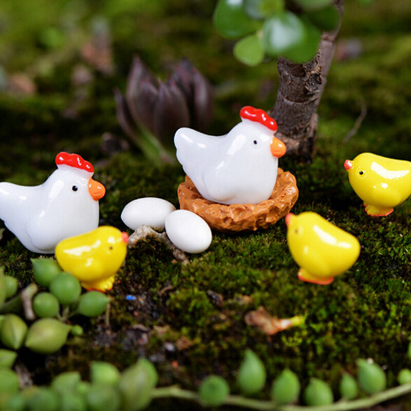 Mini Frango Fada Jardim Miniaturas, Gnomos Moss Terrários, Resina Figurinhas para Decoração, Moda