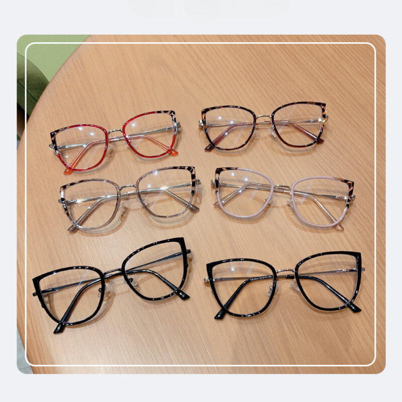 Monture de lunettes en métal vintage pour femmes, lunettes de grande forme, lunettes en acier inoxydable pour dames, lunettes de style Ins, vente en gros