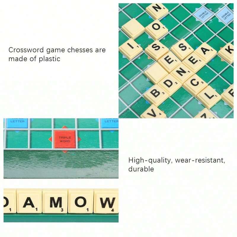 1 szt., angielski pasjans Scrabble, alfabet szachy, alfabet Scrabble, gra układanka dla 2-4 graczy, gra planszowa 。