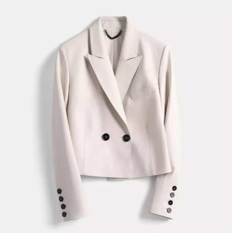 Куртка женская короткая из натуральной кожи, повседневная ветрозащитная винтажная верхняя одежда в стиле ретро, свободного покроя, уличная одежда