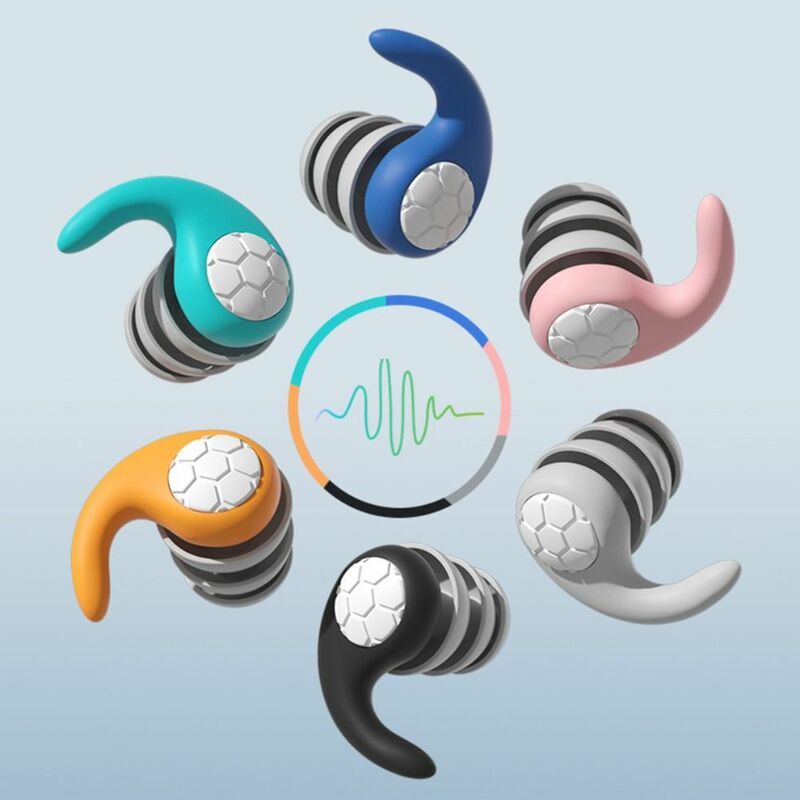 Penyumbat telinga tidur penghilang kebisingan, Earbud pelindung pendengaran silikon dapat digunakan kembali portabel tahan air, earplug olahraga musisi