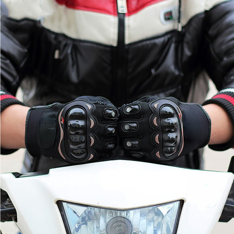 Guantes de motocicleta transpirables para hombre, guantes de carreras de dedo cerrado para deportes al aire libre, montar en bicicleta cruzada