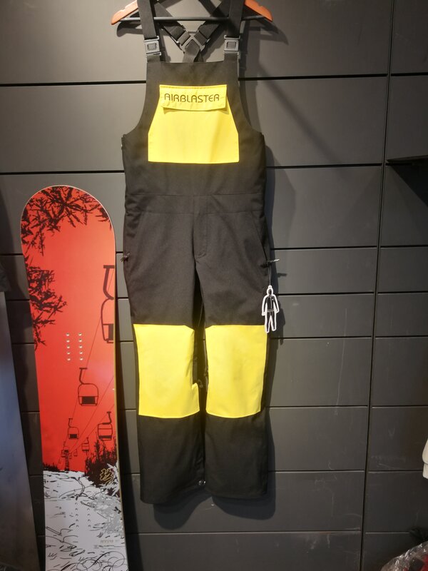 Dmt.Pstvm-Pantalon de ski avec bretelles pour homme, combinaison imperméable, pantalon long, tissu fin, noir, épais