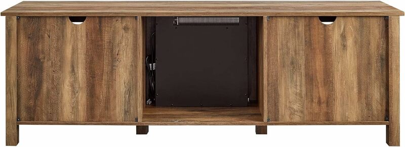Nowy klasyczny 2-szklany stojak pod telewizor kominkowy do telewizorów o przekątnej do 80 cali, 70 cali, dąb rustykalny| USA| NOWY