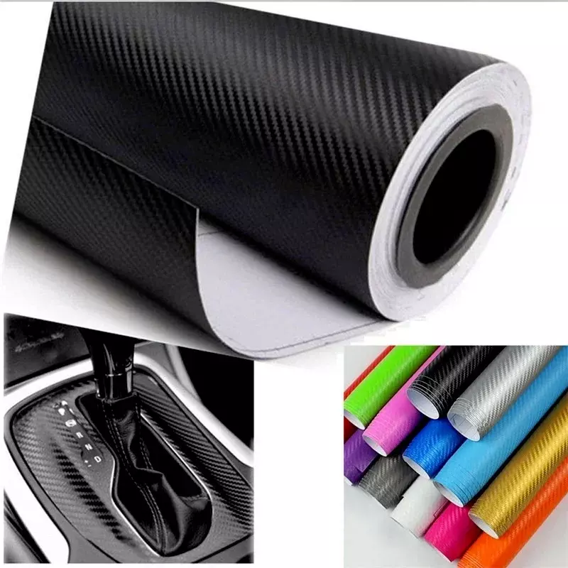 Rollo de fibra de carbono 3D para coche, pegatinas de película de vinilo DIY, calcomanías decorativas de fibra de carbono, 30x127cm