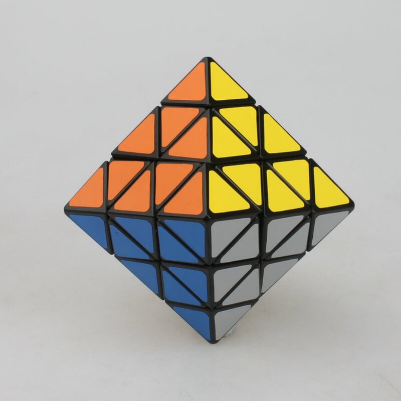 Lanlan ลูกบาศก์เวทมนต์ทรงแปดเหลี่ยม3x3แกน8แกน, ลูกบาศก์ปริศนาสีดำของเล่นเพื่อการศึกษาพิเศษ