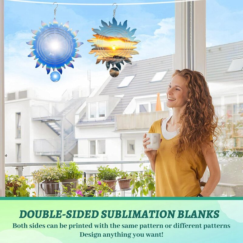 HOT-6Pcs Sublimation Wind Spinner Rohlinge für Indoor & Outdoor Dekorationen und perfekt für Frauen, Mutter, Frau Geschenk