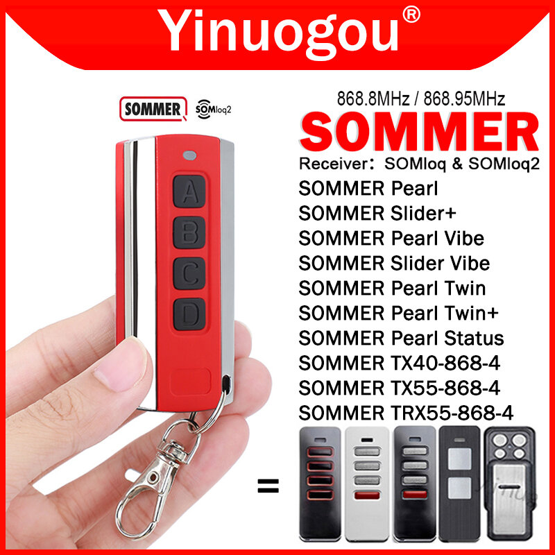 SOMMER Pearl Twin Vibe SOMloq2 TX55-868-4 TRX55-868-4 4018V000 4018V001 4018V003 4018V020 4018V375 Control remoto de puerta de garaje