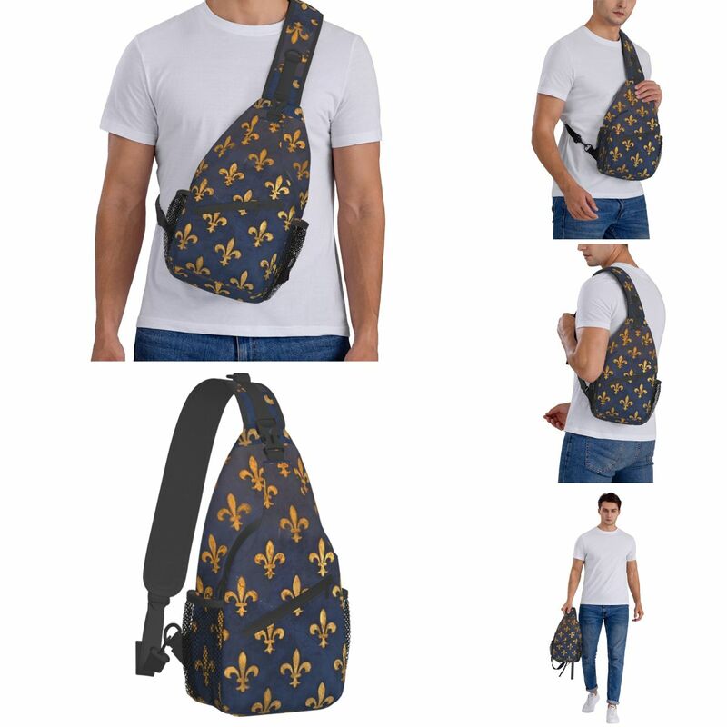 Сумка-слинг через плечо с цветами Флоренции, маленькая нагрудная Сумочка с символом лилии, рюкзак на плечо, рюкзак для пешего туризма и походов