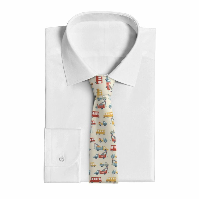 Классический галстук, мужские галстуки для свадебной вечеринки, деловой галстук, повседневный милый галстук с машинками на дороге
