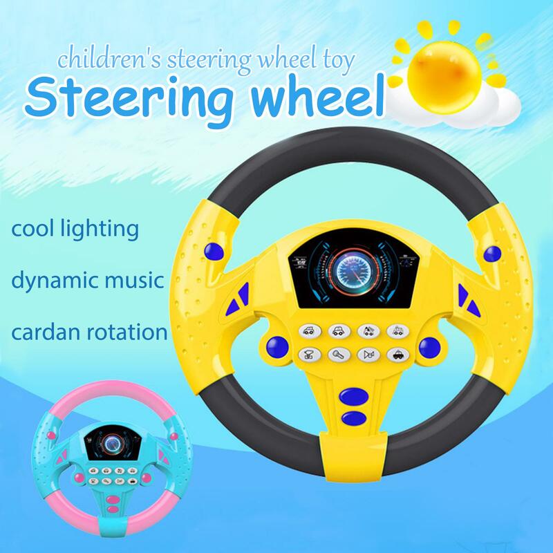 Elektryczna symulowana kierownica samochodowa dziecięca interaktywna zabawka z lampa zabawkowa samochodem zabawka do jazdy dźwiękiem edukacja dzieci N8O1