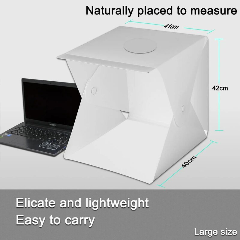 Mini scatola luminosa per Studio fotografico, piccola scatola luminosa, Kit tenda luminosa pieghevole per fotografia con luce di riempimento a Led, sfondo a 6 colori