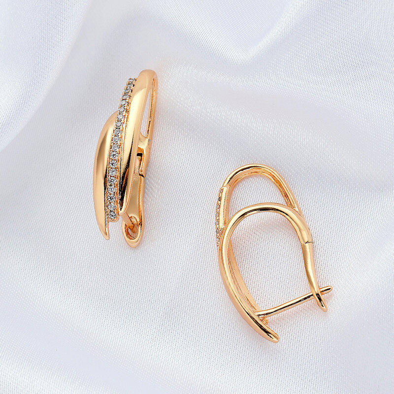 Zunderes-Boucles d'oreilles en forme d'anneau incrustées pour femmes et filles, accessoires de bijoux de la série géométrique, cadeaux de fête et de banquet, nouvelle mode