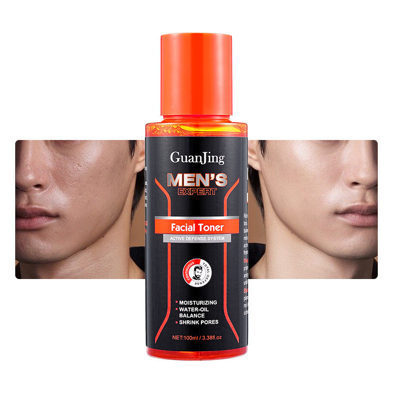 GuanJing 100ml Toner facciale da uomo idrata illumina raffina i pori e solleva il controllo dell'olio della pelle prodotto per la cura della pelle del viso per gli uomini