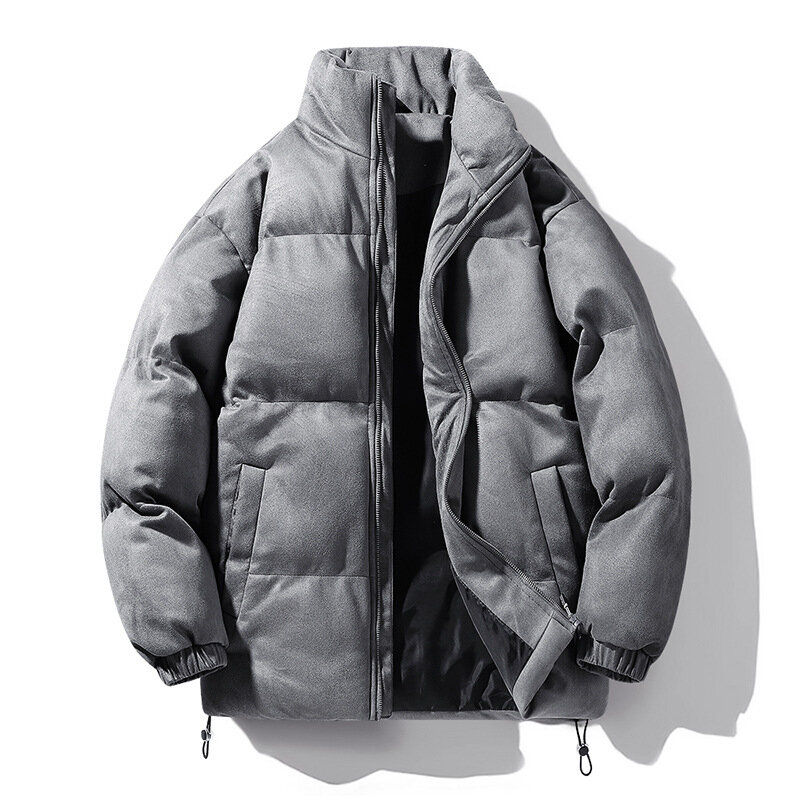Мужская зимняя куртка, вельветовые теплые парки с хлопковой подкладкой, Осеннее пуховое пальто, Мужская винтажная Корейская термальная ветровка