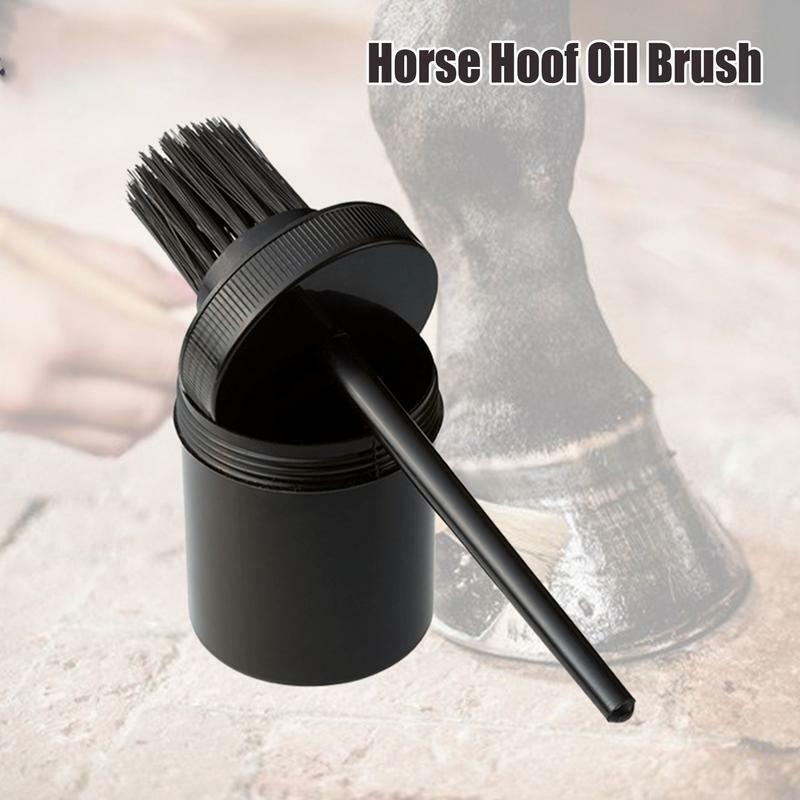 Cepillo de cerdas de pezuña para entrenamiento de caballos, Cubo de aceite a prueba de fugas, botella de aceite para caballos