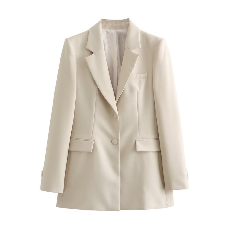 Женский Повседневный Блейзер Tesco, осенняя куртка с длинным рукавом и вырезом, облегающее Женское пальто, однотонная верхняя одежда для офиса