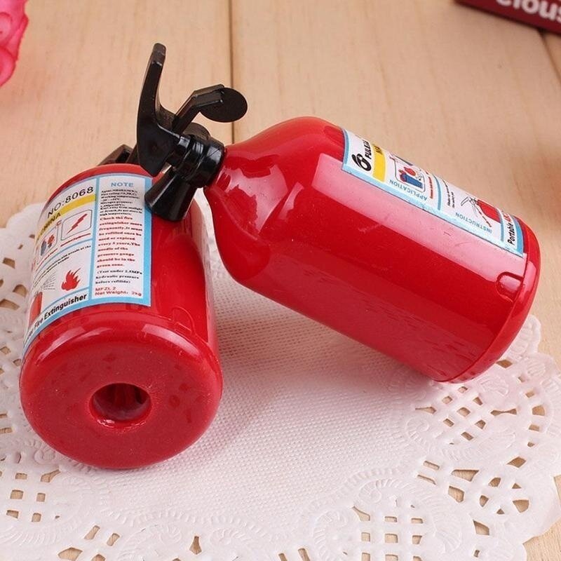 2 Pcs Fire Extinguisher Shape Creative Pencil Sharpener Student Stationery Kids Gifts Office School Supply nice things Novelty