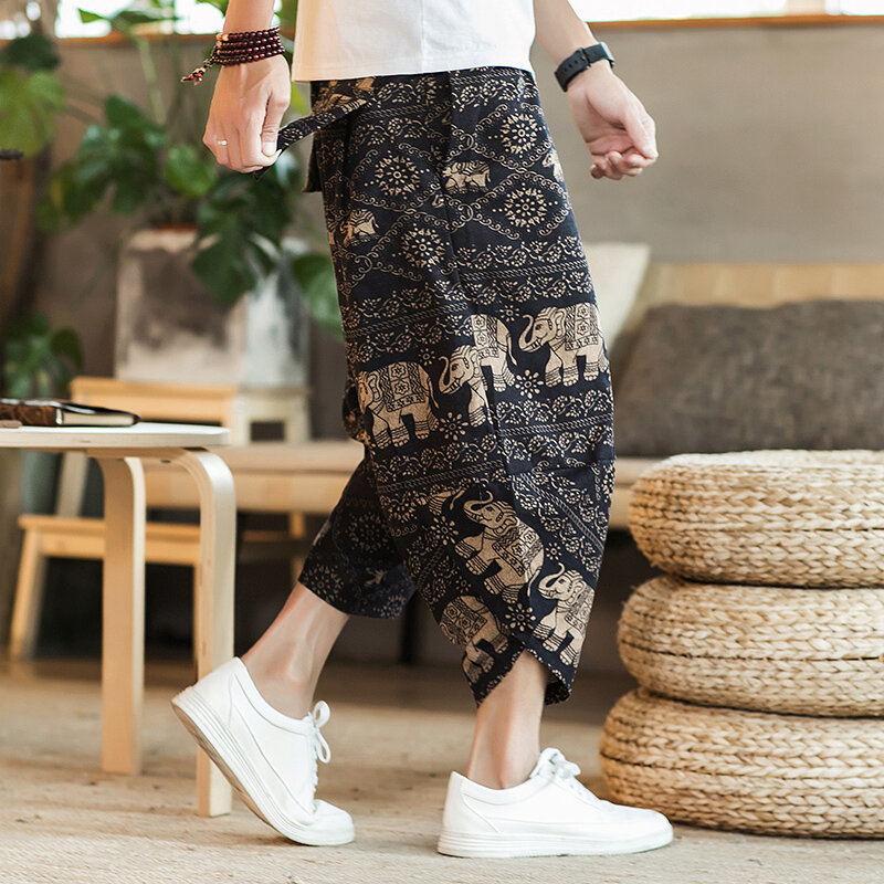 Celana silang pria, bawahan Jogger Harlan gaya Harajuku Vintage untuk lelaki perempuan Streetwear baru musim panas