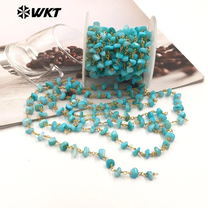 WT-RBC238   WKT 2023 Exquisite Artifical Shell beads 18k Gold Brass Jewelry DIY Chain Accessories Women Attractive HOT Sale