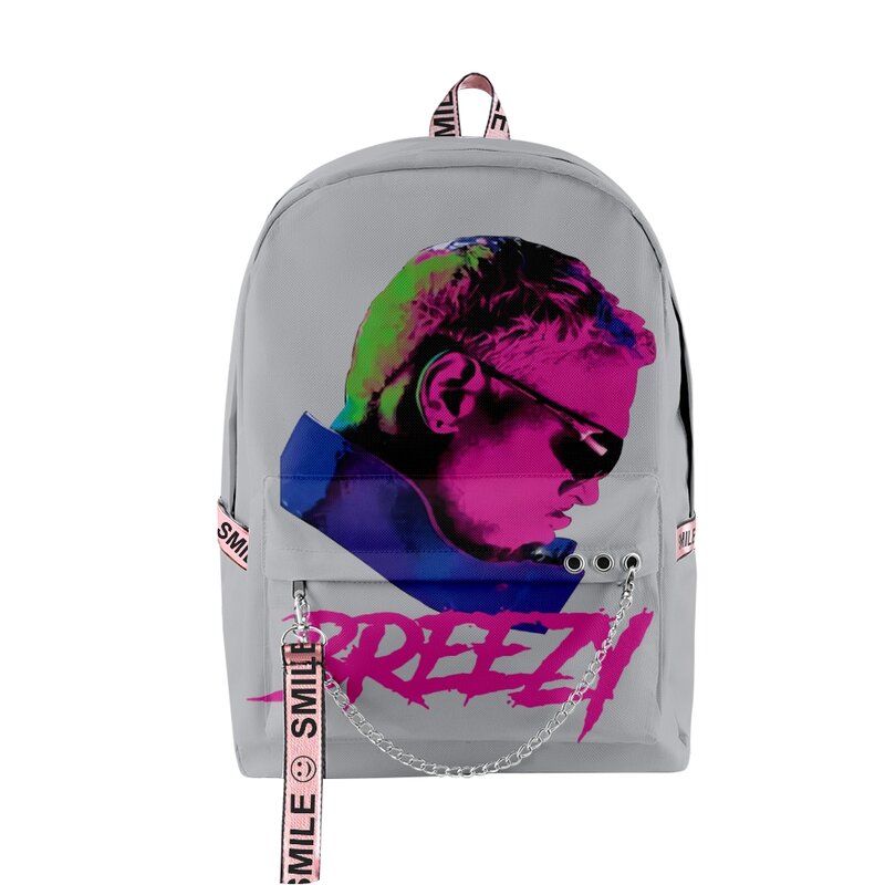 Chris Brown Under The Influence Tour 2023 Breezy Merch mochila con cremallera Harajuku mochila escolar bolsa de viaje única