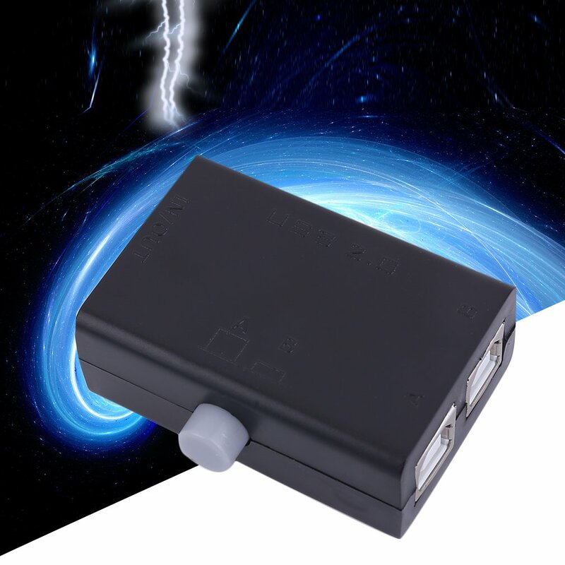블랙 ABS 유니버설 미니 USB 공유 공유 스위치 박스 허브 2 포트 PC 컴퓨터 스캐너 프린터 매뉴얼 그레이트 프로모션