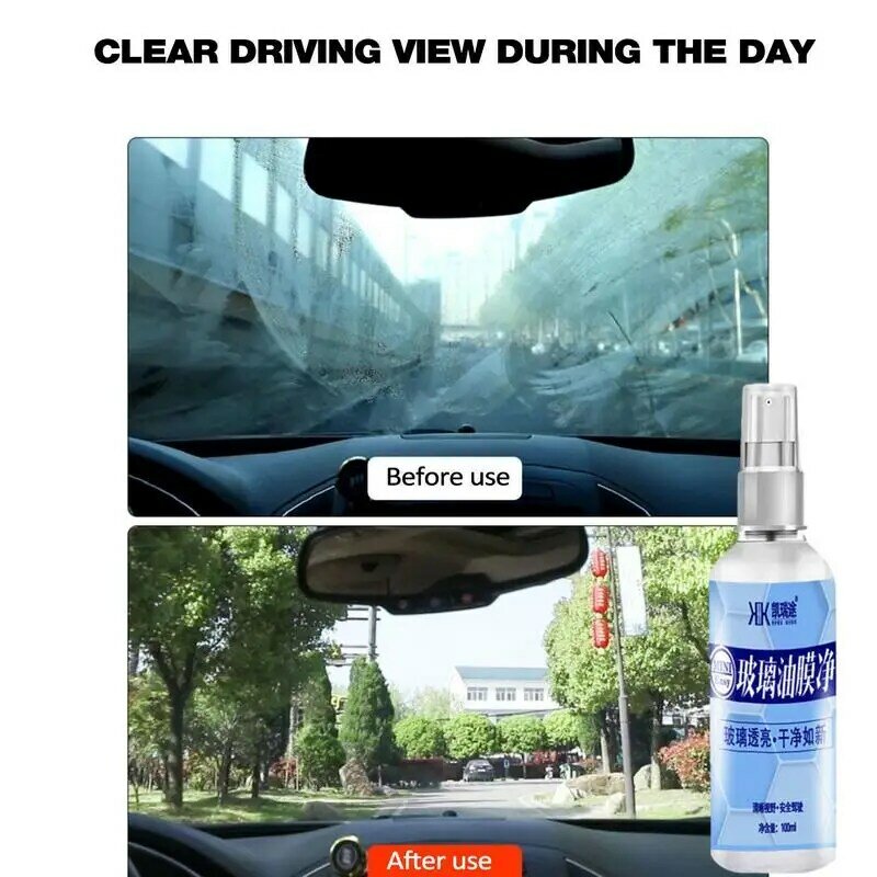 Glasolie Film Remover Universal Auto Glass Hydrofobe Coating Spray Anti Regen Glazen Reiniger Diepe Reiniging Langdurige Reiniger
