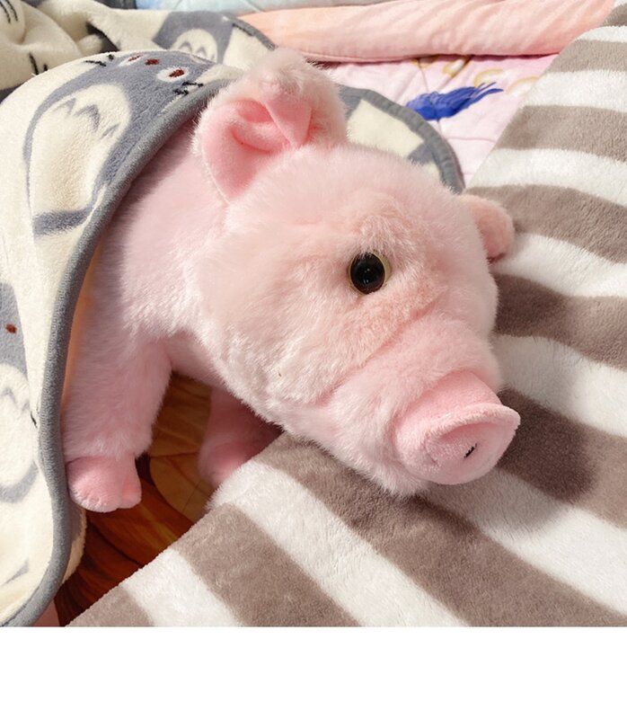 35cm alta fedeltà simulato dormire maiale rosa peluche Piggy vita reale peluche peluche bambola morbida Kawai giocattolo regali