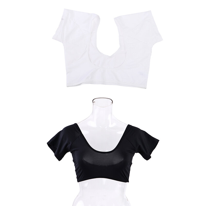 Reusable Washable Sweat-proof Body T Shirt with Underarm Sweat Pads M/L New