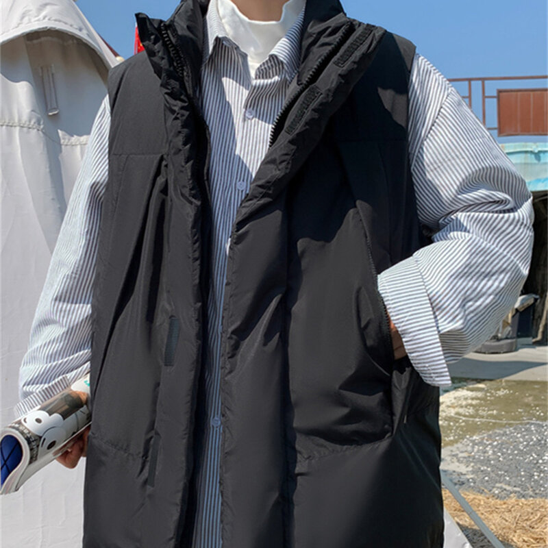 Parkas for Men Clothing Vests Korean Fashion Vintage Thicker Winter Techwear Harajuku Ropa De Hombre Streetwear Baggy Chic New