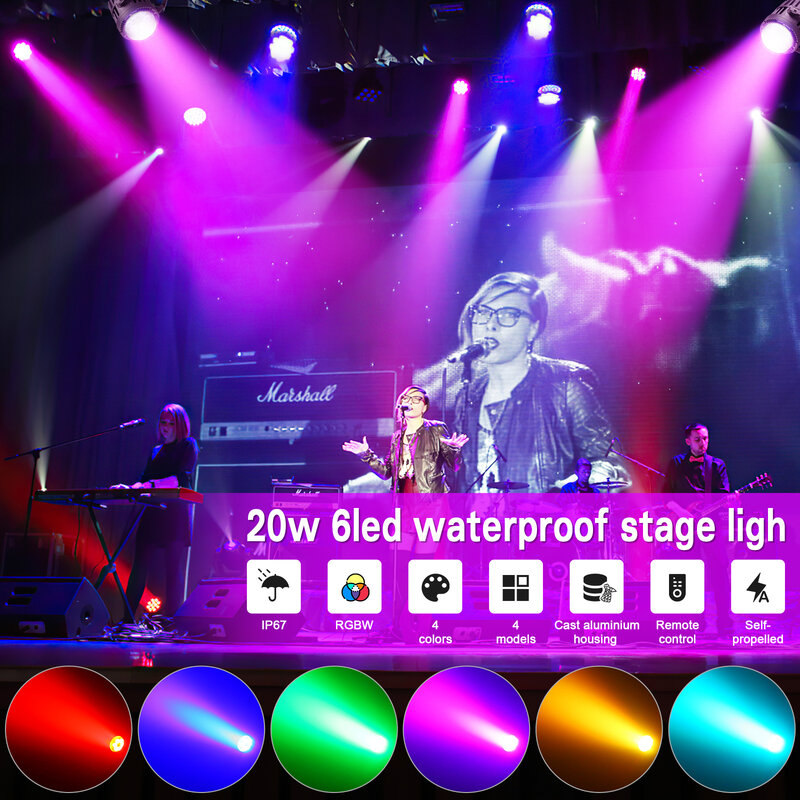 Lampada palmare impermeabile IP65 con telecomando Stage Light Fieryzeal per DJ Concert Party wedding Nightclub Dance Hall