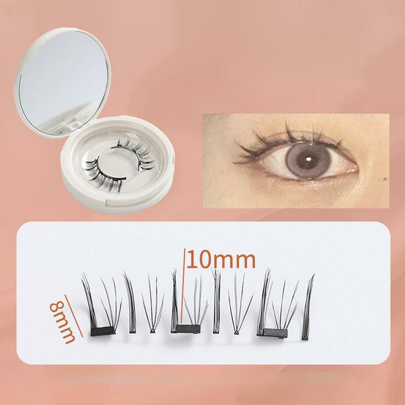 3D Natural Magnetic Eyelashes With 4 Magnetic Lashes Portable Eyelashes Reusable False Cosmetic Tool Magnetic H4T3