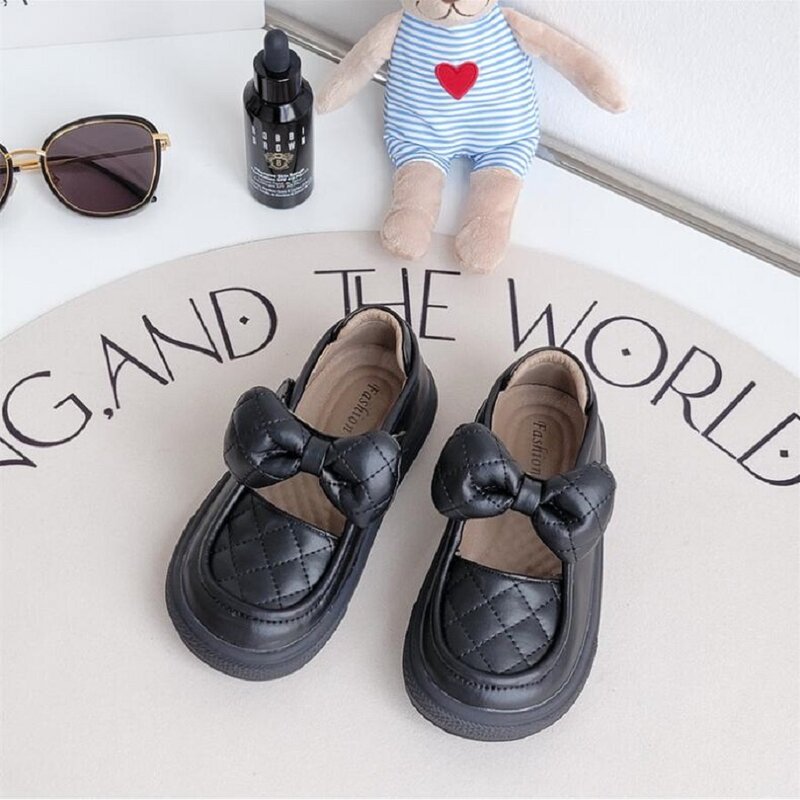 Zapatos de cuero para niñas pequeñas, calzado de princesa, estilo europeo y americano, Otoño, 2024