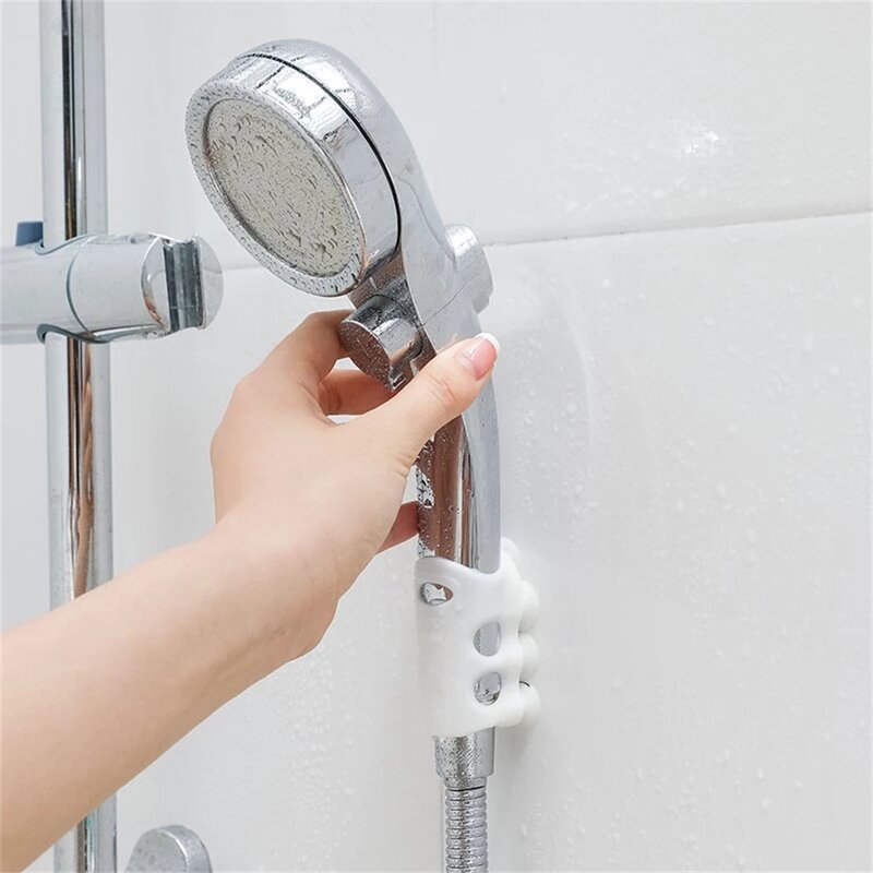 Staffa per doccia in Silicone supporto per soffione doccia a ventosa regolabile supporto per soffione doccia riutilizzabile portatile rimovibile