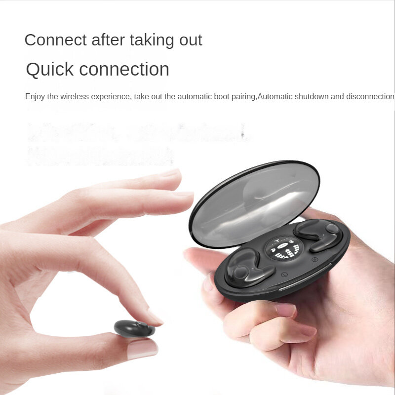 Niewidoczne bezprzewodowe słuchawki douszne TWS Bluetooth 5.3 słuchawki ukryte słuchawki douszne IPX5 wodoodporny sportowy zestaw słuchawkowy z redukcją szumów