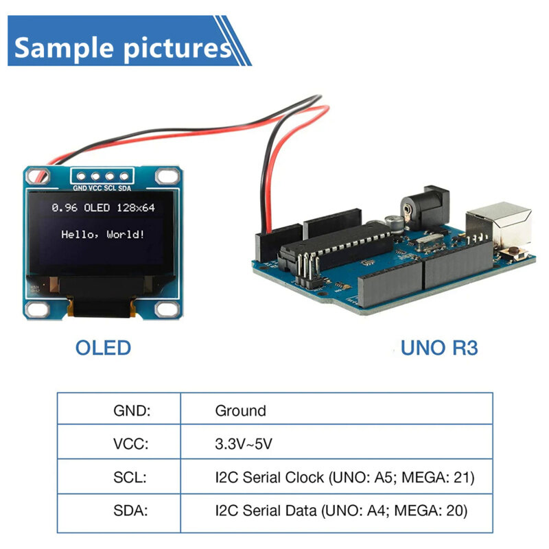 Placa de pantalla LCD Original para Arduino, módulo de pantalla OLED IIC serial blanca de 0,96 pulgadas, 128x64, I2C, ssd1306, 12864