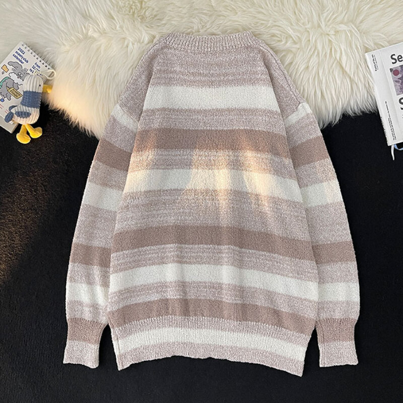 Striped Sweaters Men Simple Classic Korean Style Soft Daily Casual Autumn Teens Knitted Clothes College Popular Hot Sales Newest