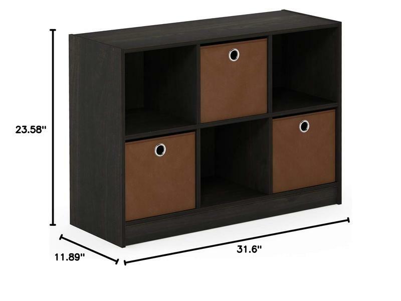 Furinno Basic 3x2 книжный шкаф с ящиками, эспрессо/коричневый