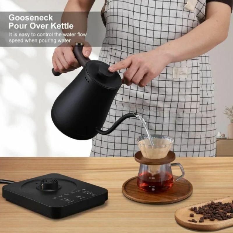 Household Electric Kettle 800ml Hand Brew Gooseneck Electric Kettle with Temperature Control Coffee Pot Home Make Teapot