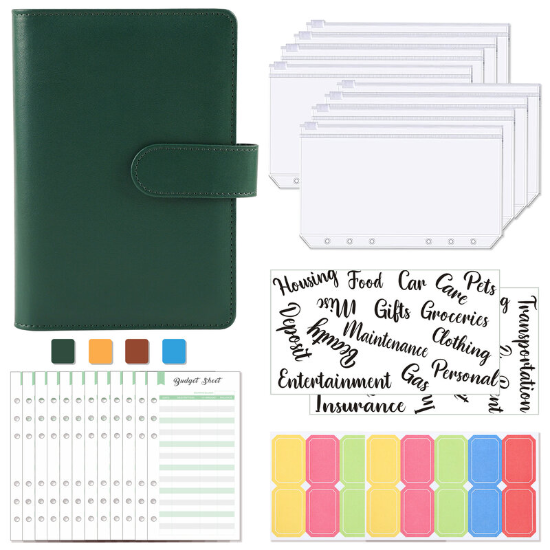 A6 Money Budget Planner Binder With Zipper Envelopes, Cash Envelopes For Budgeting, Money Organizer For A6 Cash Budget Binde