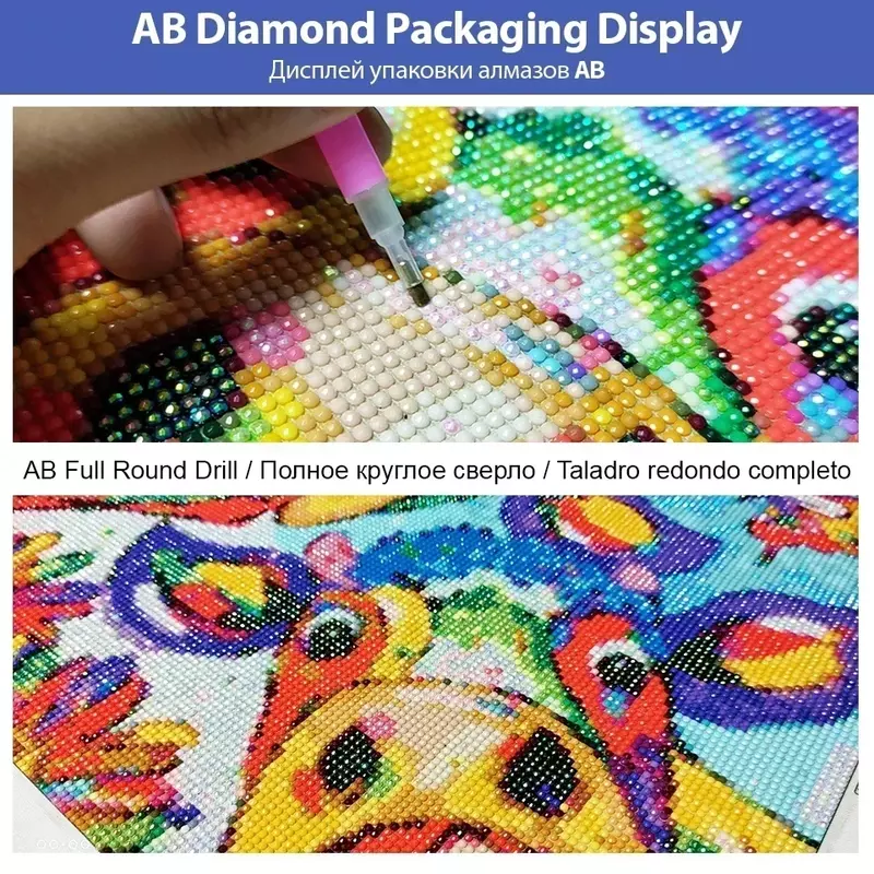 Disney-5D Pintura diamante para decoração de casa, pintura redonda ou quadrada, animal dos desenhos animados, ponto e pintura floral, broca AB, DIY, novo