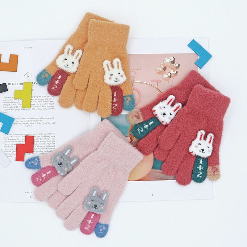 Ciepłe materiały wodoodporne dzianinowe wiatroszczelne pełne rękawiczki dziewiarskie rękawiczki dziecięce rękawice zimowe