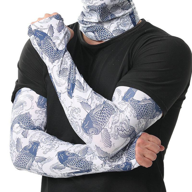 UPF 50 Ice Silk Neck Gaiter y protección para montar al aire libre UV Cooling Sleeves Cycling Arm Sleeve