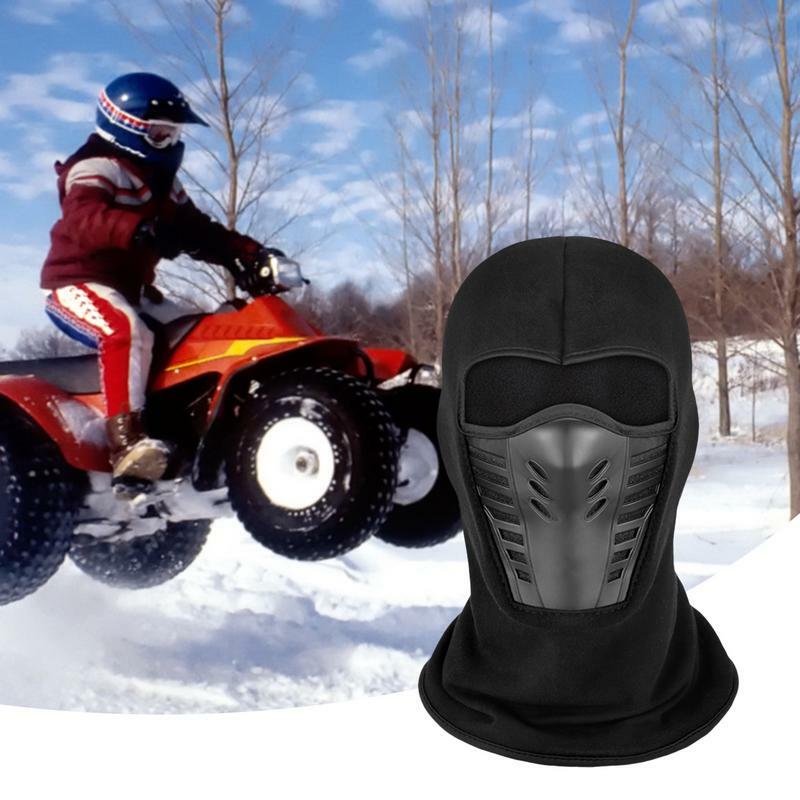Masker Wajah sepeda motor, penutup wajah penuh bulu domba termal 3D cuaca dingin dengan ventilasi udara bernapas pria