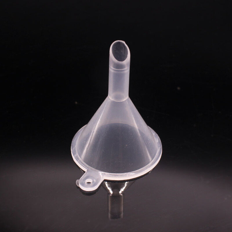10 sztuk Mini plastikowy lejek z małym otworem płynny olej lejki materiały laboratoryjne narzędzia szkolne materiały eksperymentalne