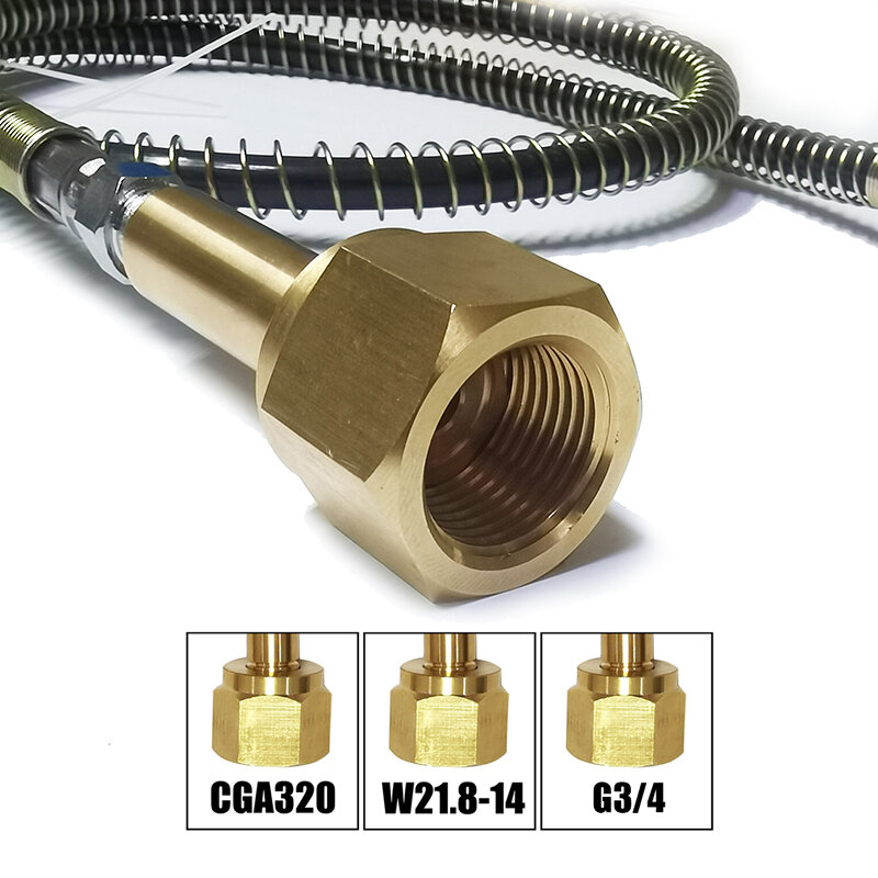 New Soda Water Maker to External Co2 Tank Cylinder Adapter and Hose Kit W21.8-14 G3/4 CGA320 With Quick Disconnect Connector