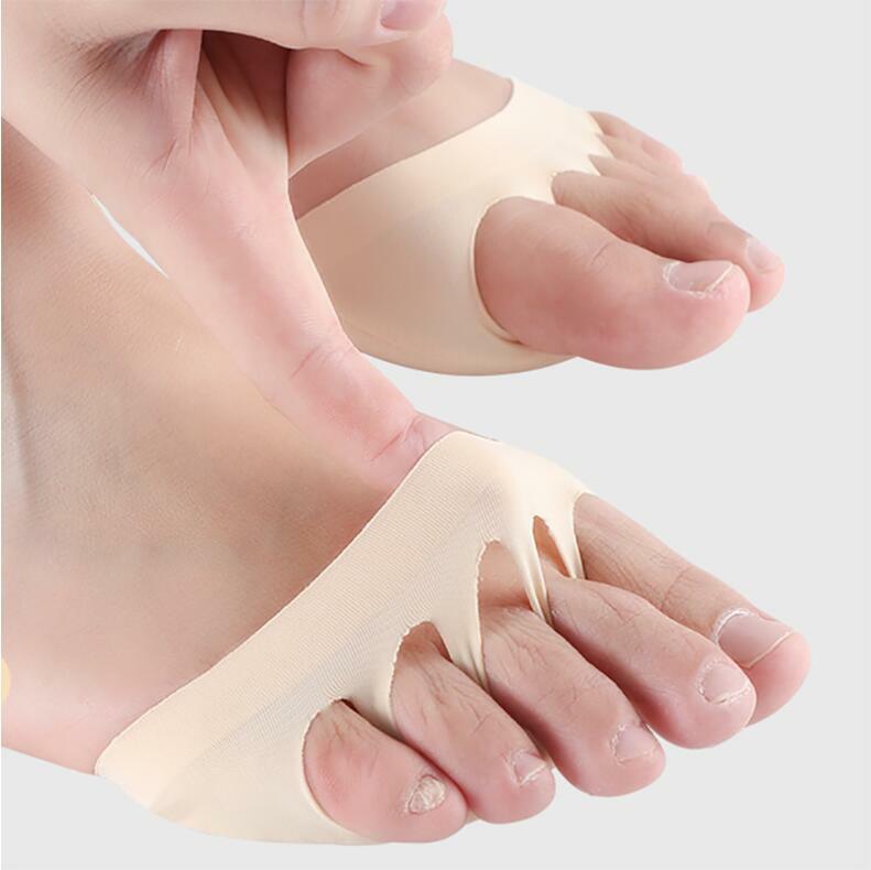 Bantalan Forefoot lima jari untuk wanita hak tinggi baru setengah sol sol kapalan perawatan nyeri kaki spons kaus kaki bantalan jari sisipan