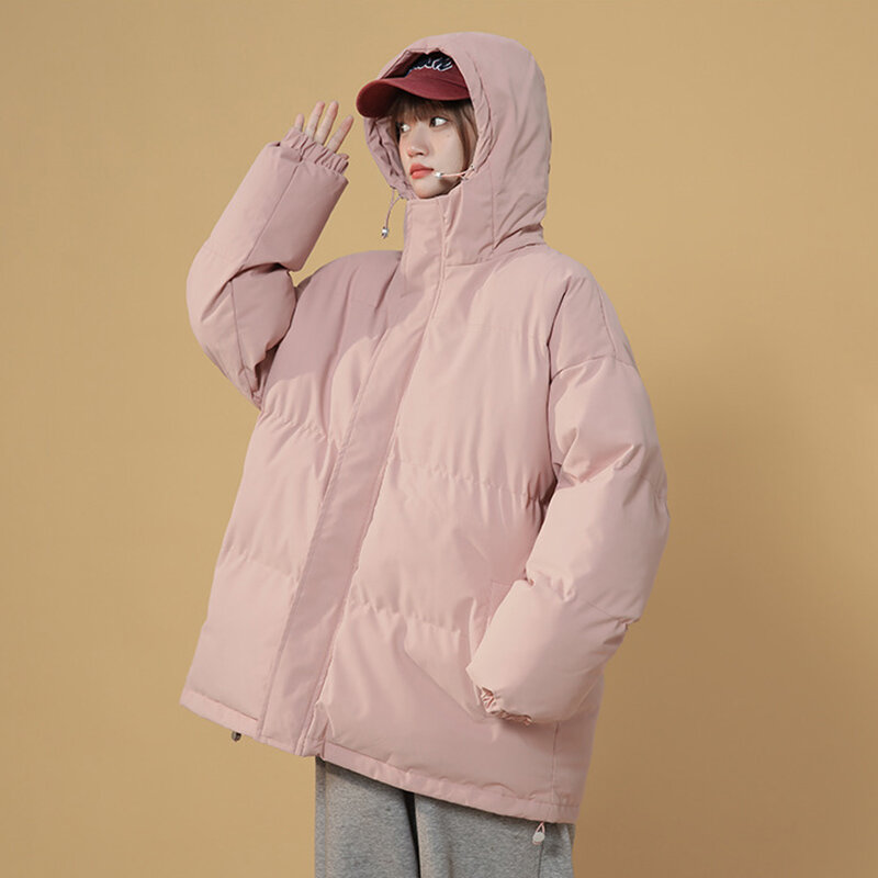 Корейская стеганая куртка, женское короткое пальто, свободная одежда с капюшоном, теплая паркерская куртка, зима 2023